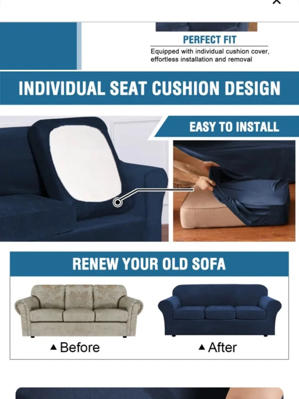 Mercer41 Deep Navy Velvet Loveseat Slipcover